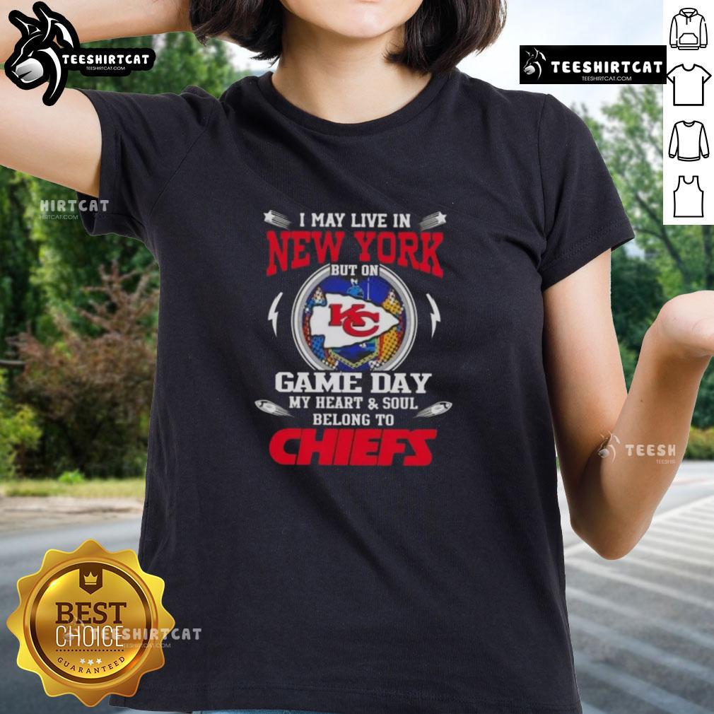 Kansas City Chiefs ladies tee for game day, showcasing pride for the team while living in New York.