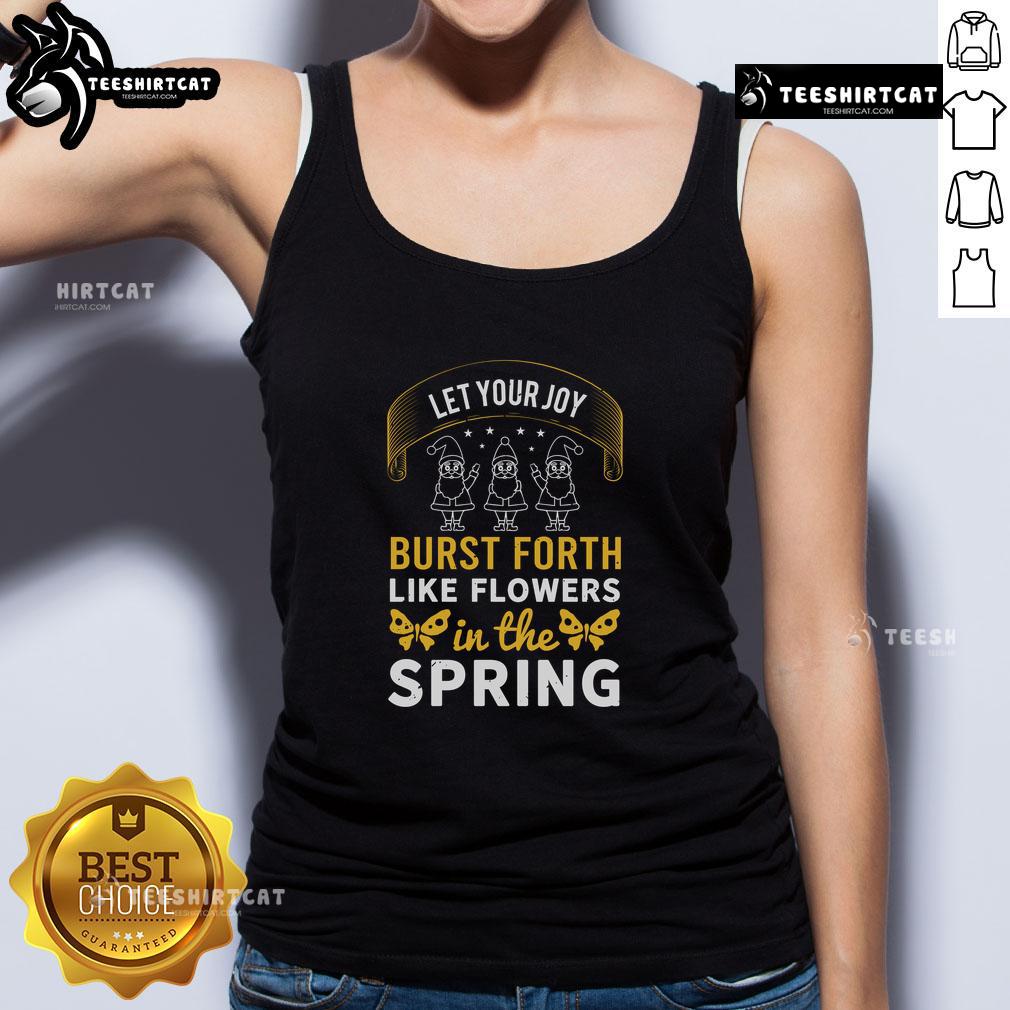 Pretty tank top with floral design, inspiring joy to burst forth like flowers in spring, perfect for casual wear.