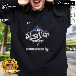 Pretty Los Angeles Dodgers 2025 National League Champions logo sweatshirt showcasing team pride and style.