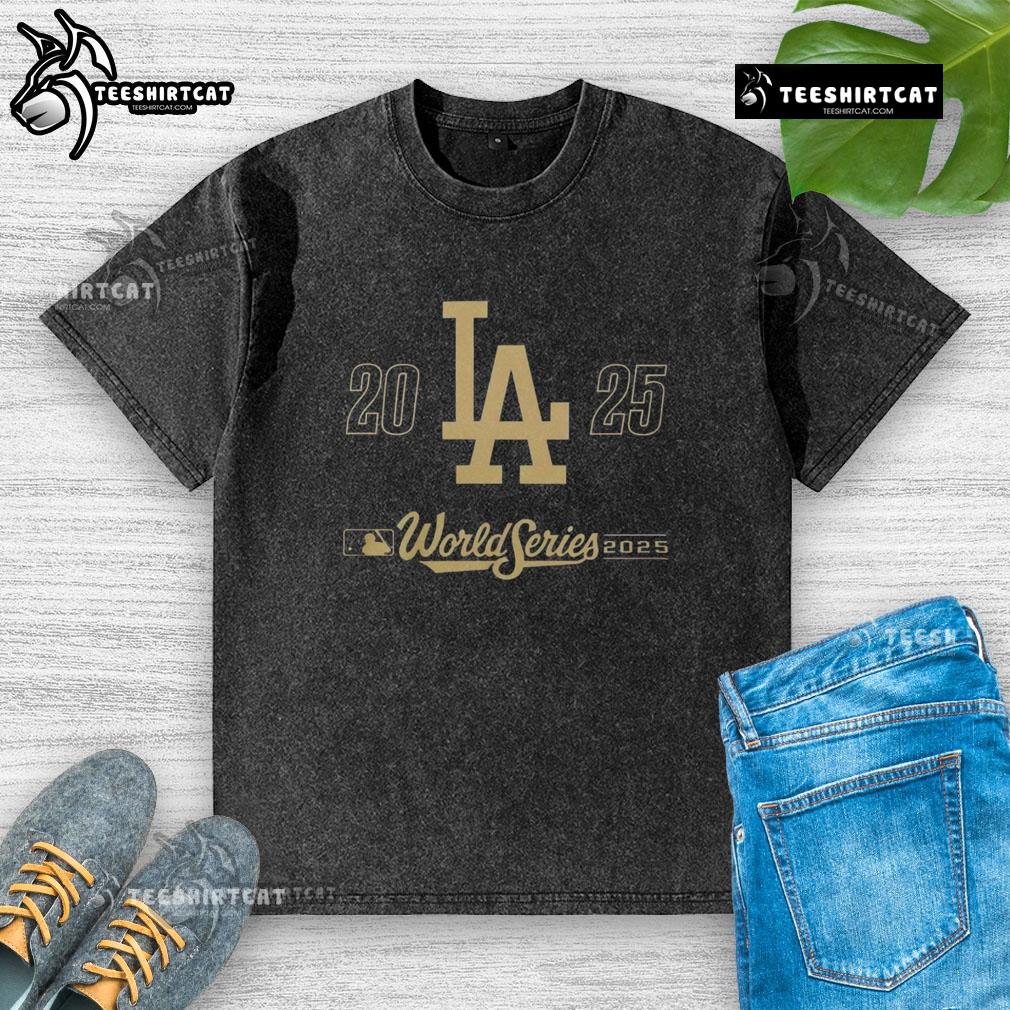 Stylish Los Angeles Dodgers 2025 World Series washed t-shirt, perfect for fans celebrating their team's victory.