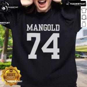 Pretty New York Jets Nick Mangold 74 sweatshirt featuring team colors and logo, perfect for NFL fans.