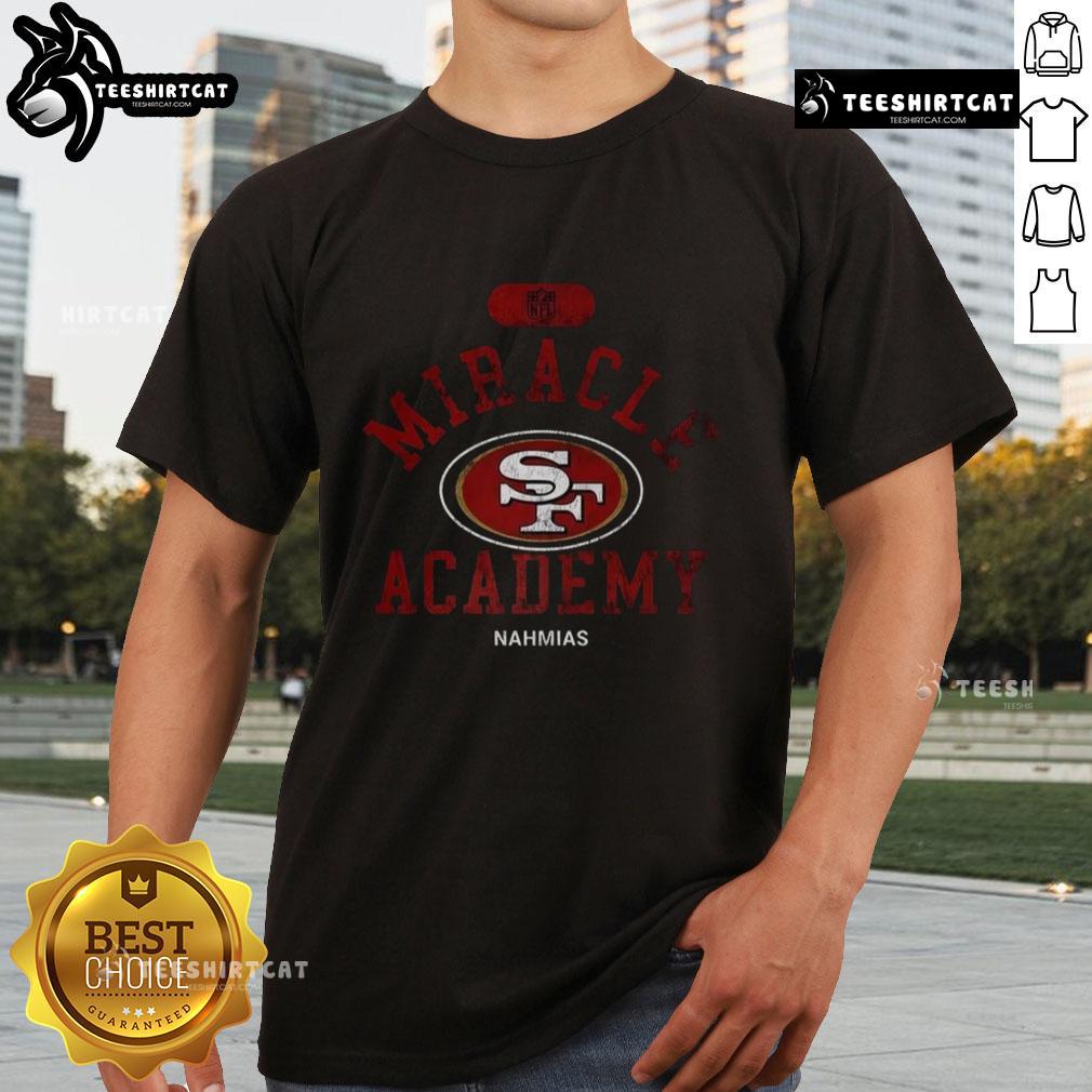 Alt Text: Pretty San Francisco 49ers NFL Miracle Academy Nahmias T-Shirt in vibrant colors, perfect for fans and casual wear.