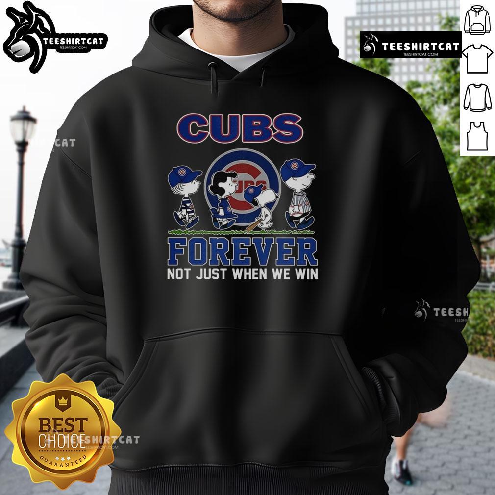 Alt Text: Pretty Snoopy and Friends X Chicago Cubs Forever hoodie for baseball lovers, celebrating fandom beyond just winning.