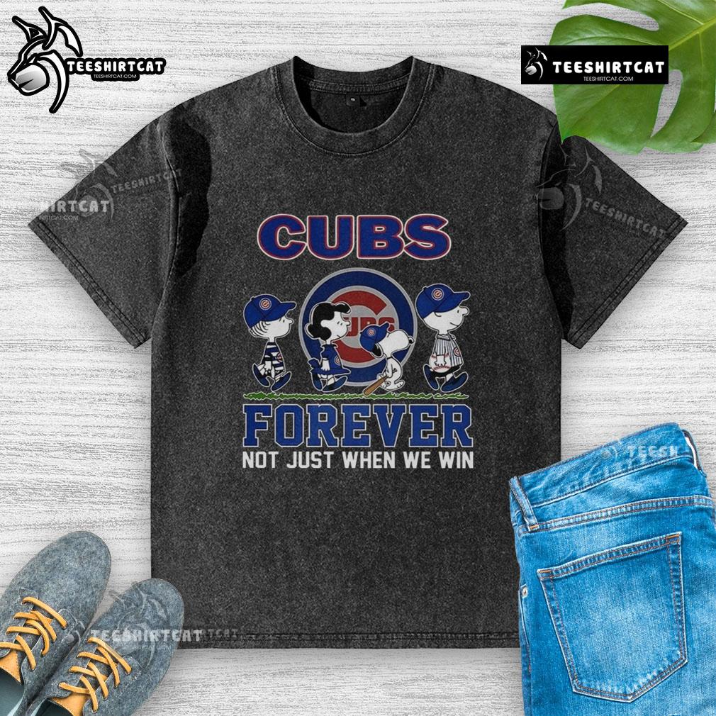 Pretty Snoopy and Friends X Chicago Cubs Forever T-Shirt for Baseball Lovers, showcasing a fun and colorful design.