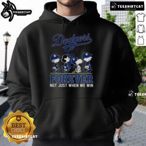 Pretty Snoopy and Friends X Los Angeles Dodgers hoodie for baseball lovers, celebrating fandom beyond just winning.