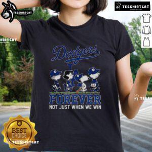 Pretty Snoopy and Friends Los Angeles Dodgers tee for baseball lovers, celebrating fandom beyond just winning.