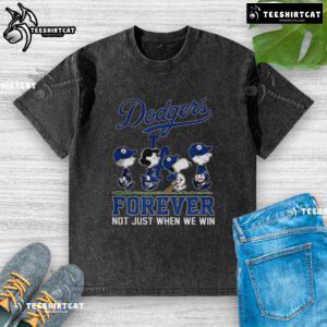 Pretty Snoopy and Friends X Los Angeles Dodgers Forever T-shirt for baseball lovers, celebrating fandom beyond wins.
