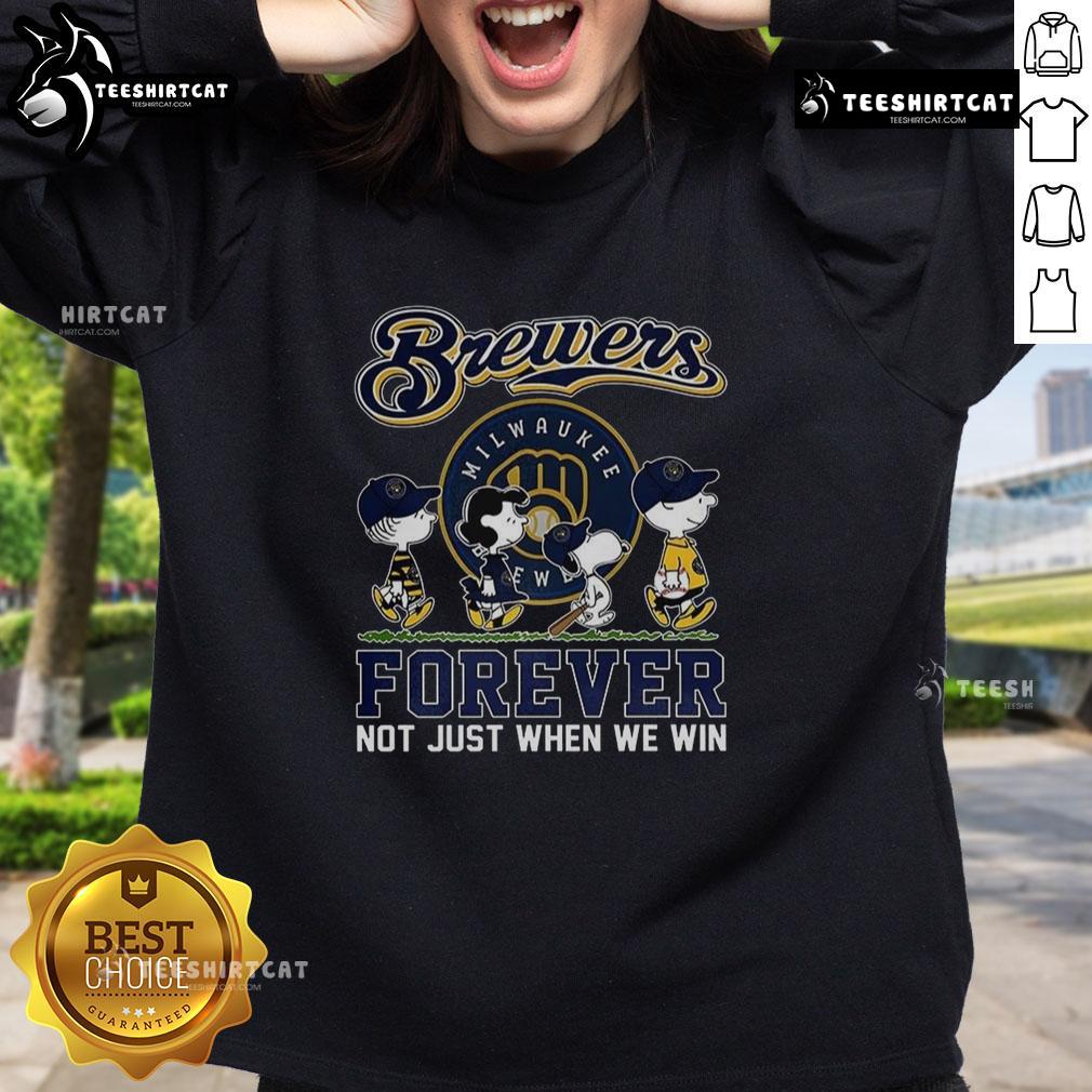 Pretty Snoopy and Friends x Milwaukee Brewers sweatshirt for baseball lovers, celebrating fandom beyond just victories.