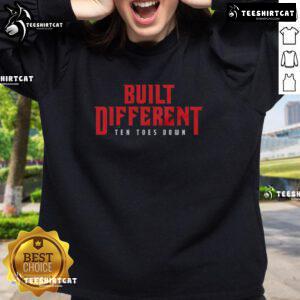 Top Built Different Ten Toes Down sweatshirt in stylish design, perfect for casual wear and street fashion enthusiasts.