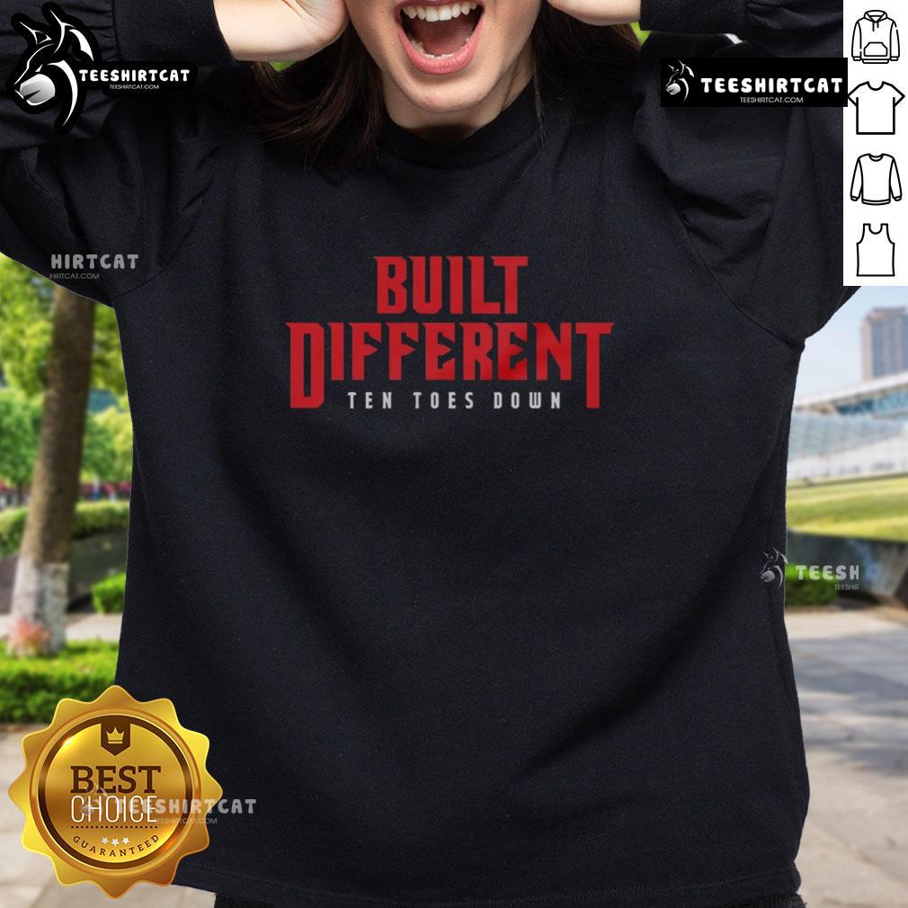 Top Built Different Ten Toes Down sweatshirt in stylish design, perfect for casual wear and street fashion enthusiasts.