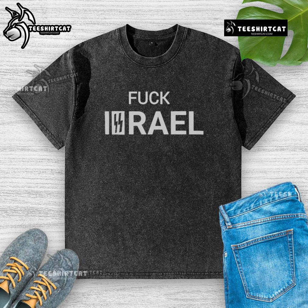 Top Fck Israel Washed T-Shirt featuring bold graphic design on a casual, comfortable fit for everyday wear.