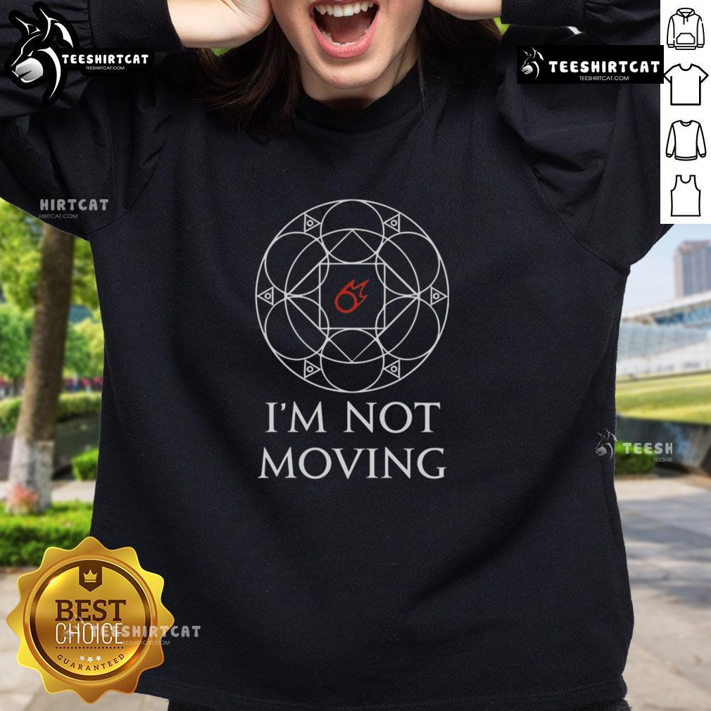 Top Im Not Moving Ley Lines Sweatshirt featuring a stylish design with ley line graphics in vibrant colors.