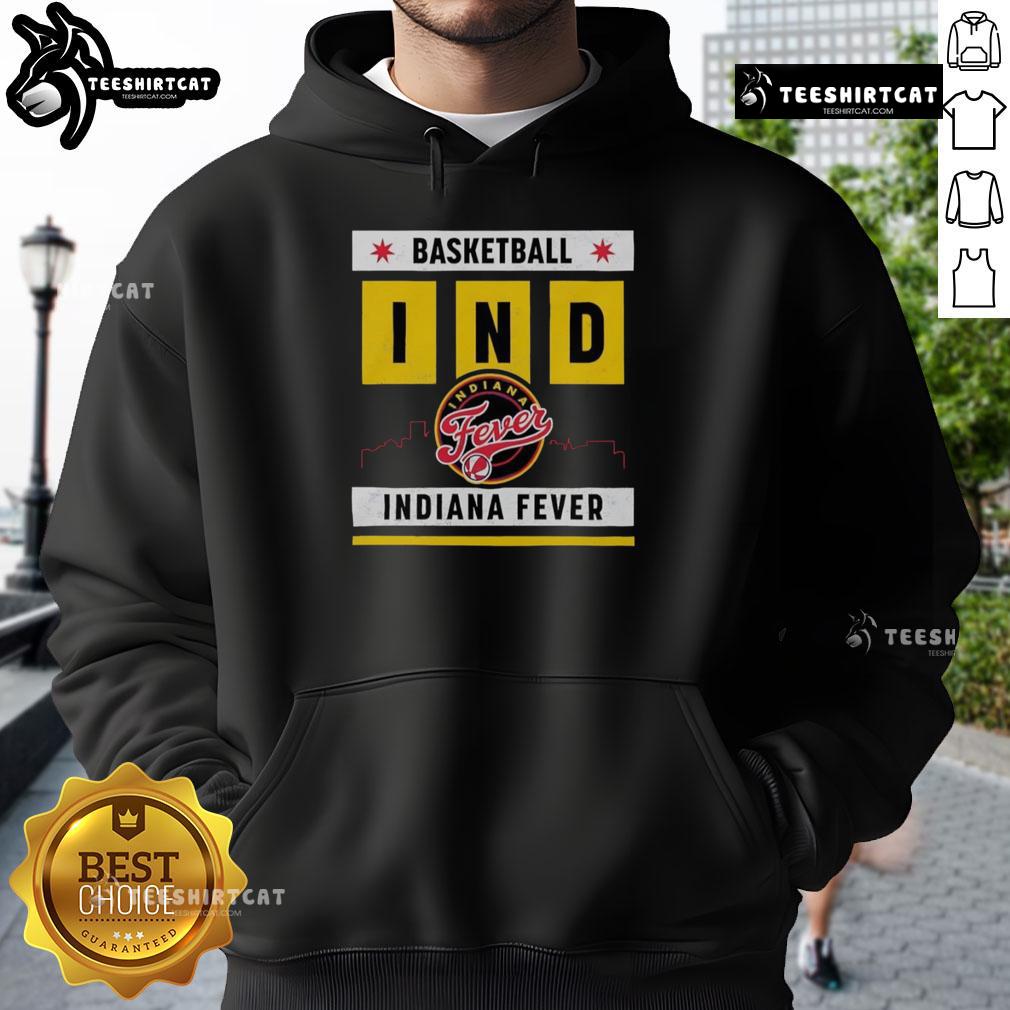 Alt Text: Top Indiana Fever Basketball Skyline Hoodie featuring vibrant team colors and a stylish design for fans.