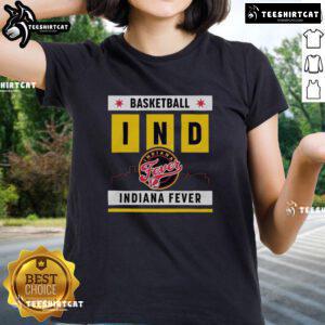 Top Indiana Fever Basketball Skyline Ladies Tee featuring vibrant design and team colors, perfect for fans.