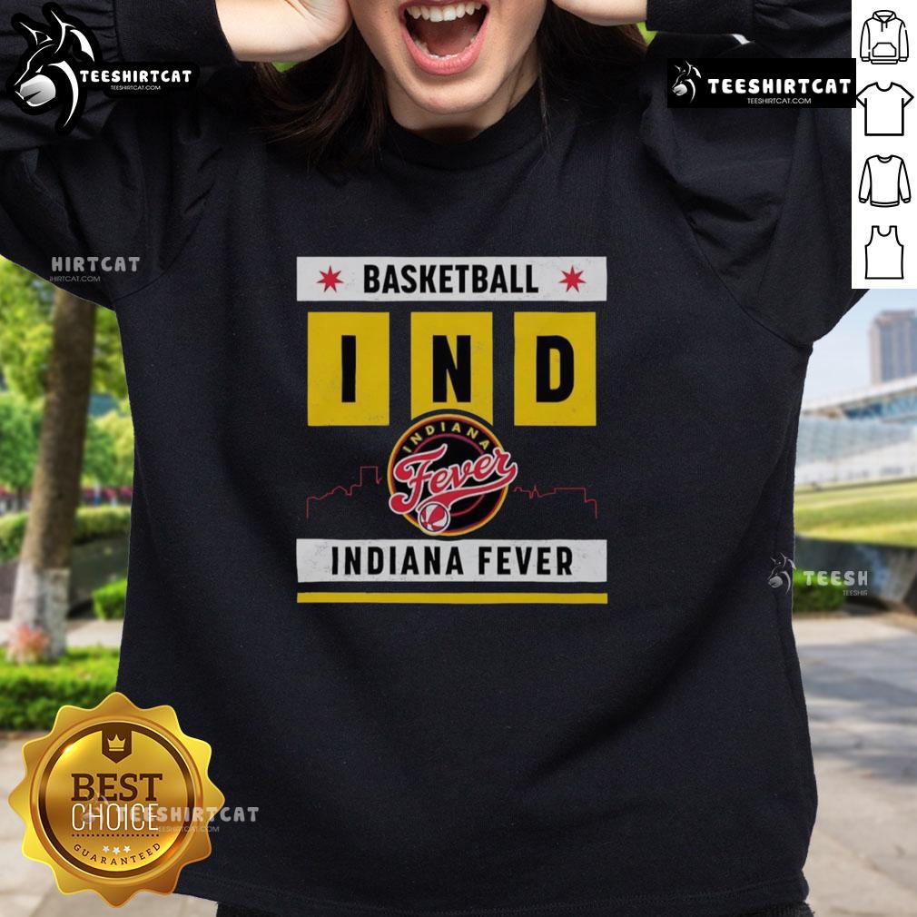 Top Indiana Fever basketball skyline sweatshirt featuring vibrant team colors and design, perfect for fans.