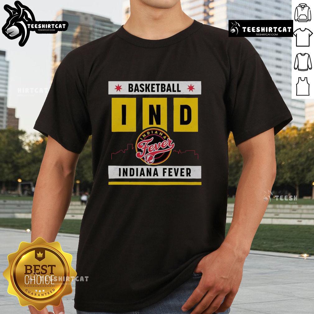 Top Indiana Fever Basketball Skyline T-Shirt featuring vibrant colors and a stylish design for fans of the team.