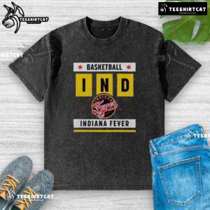 Top Indiana Fever Basketball Skyline Washed T-Shirt featuring vibrant team colors and stylish design for fans.