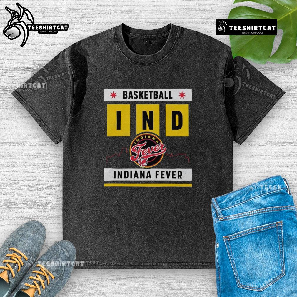 Top Indiana Fever Basketball Skyline Washed T-Shirt featuring vibrant team colors and stylish design for fans.