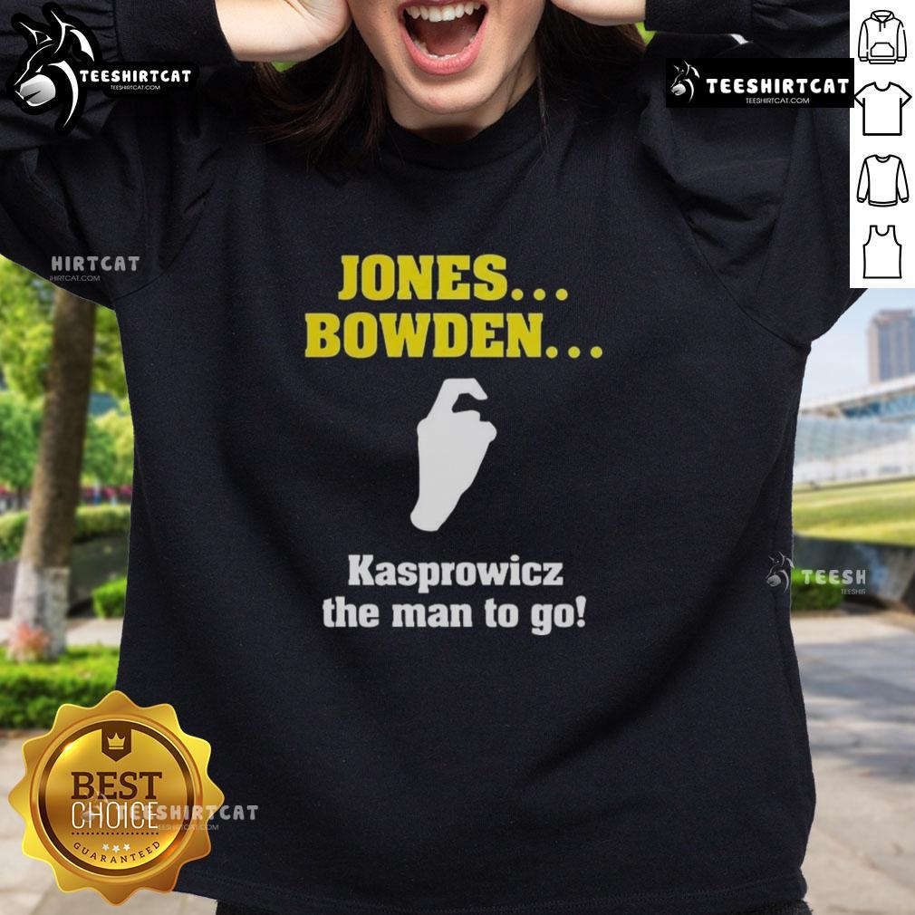 Top Jones Bowden Kasprowicz The Man To Go Sweatshirt featuring a stylish design and comfortable fit for everyday wear.