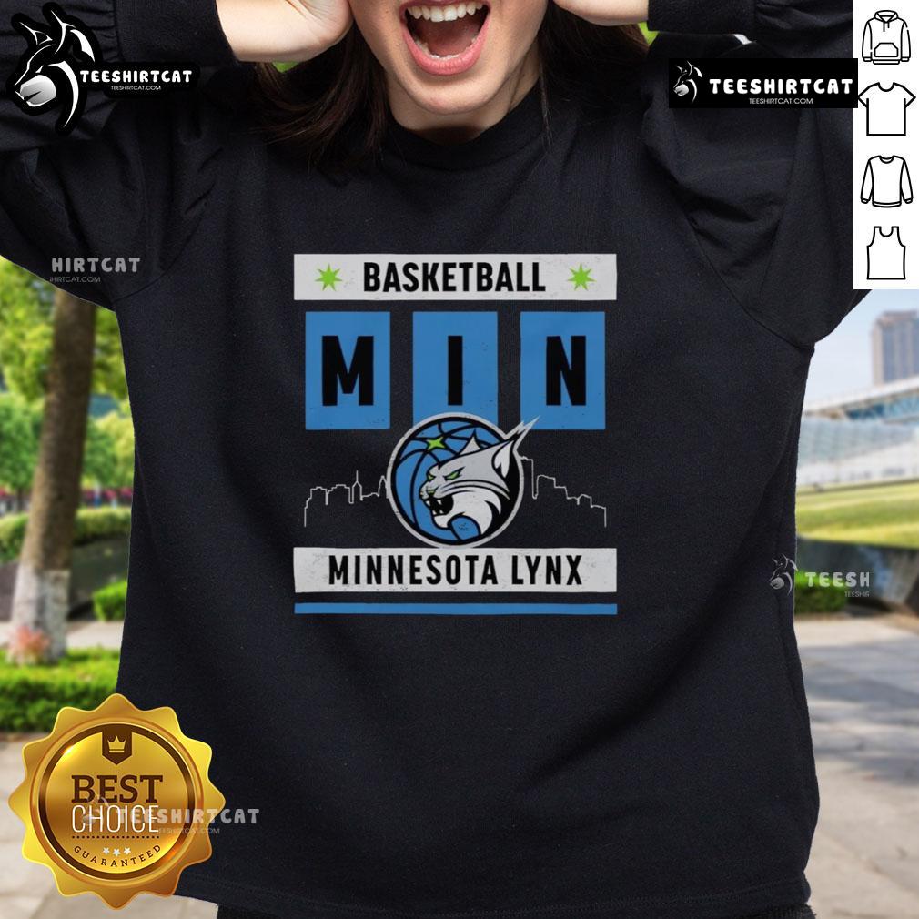 Top Minnesota Lynx basketball skyline sweatshirt featuring vibrant team colors and stylish design for fans.