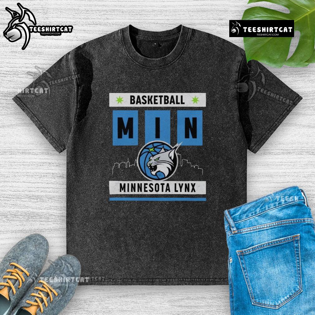 Top Minnesota Lynx Basketball Skyline Washed T-Shirt showcasing team spirit with a stylish design in vibrant colors.