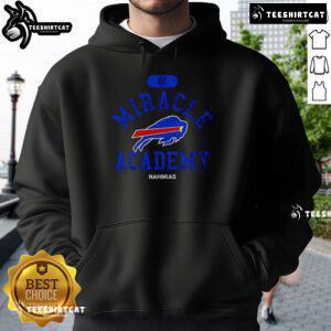 Buffalo Bills Miracle Academy Nahmias hoodie displayed on a mannequin, showcasing team spirit and stylish design.