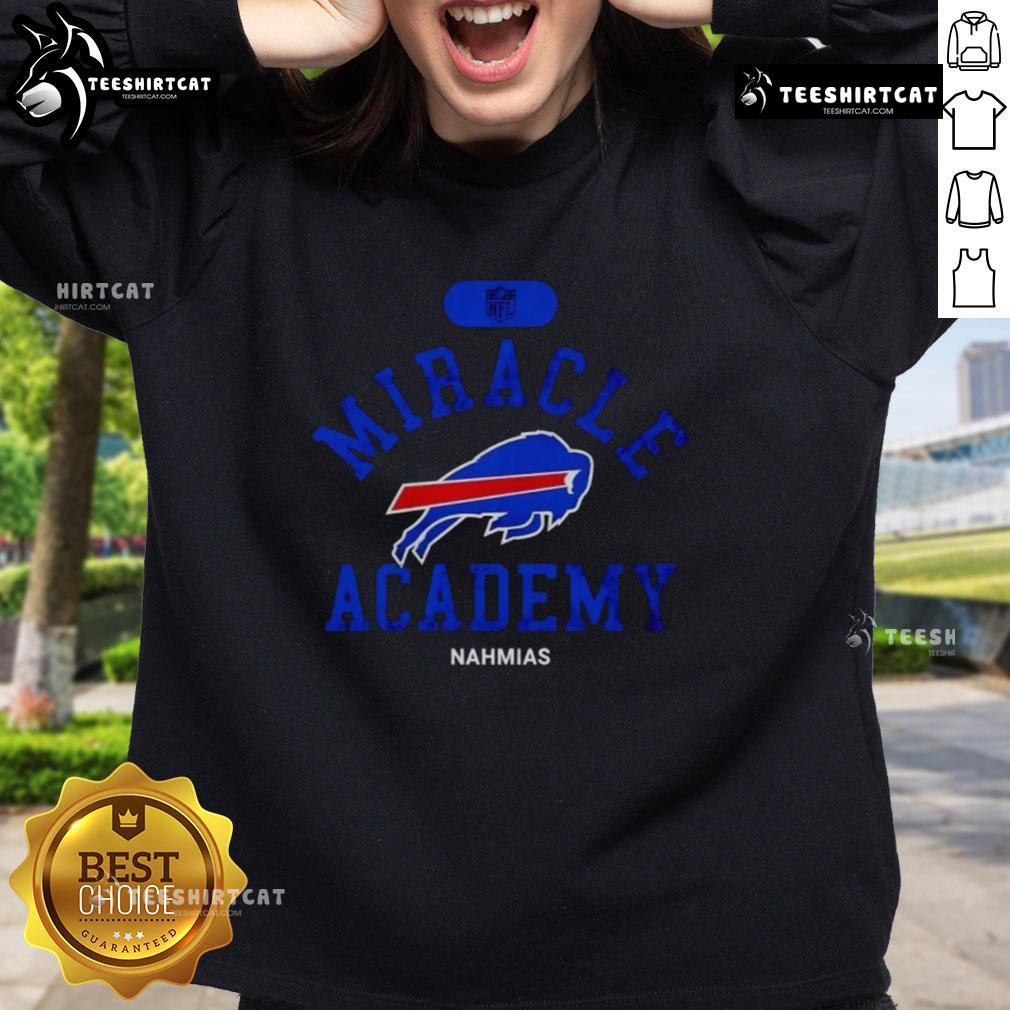 Buffalo Bills Miracle Academy Nahmias sweatshirt in vibrant colors, showcasing team spirit and style for NFL fans.