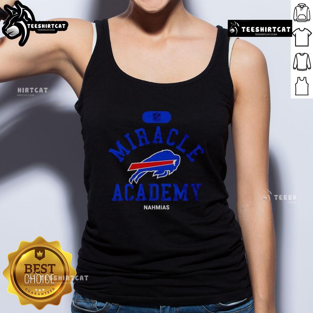 Alt Text: Buffalo Bills Miracle Academy Nahmias tank top featuring vibrant team colors and logo, perfect for NFL fans.