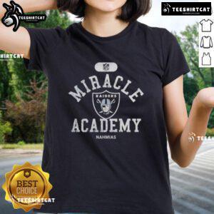 Top NFL Las Vegas Raiders Miracle Academy Nahmias ladies tee featuring team colors and logo, perfect for fans.