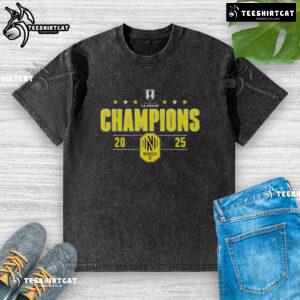 Top Nashville SC 2025 Lamar Hunt U.S. Open Cup Champions washed t-shirt showcasing team pride and victory.