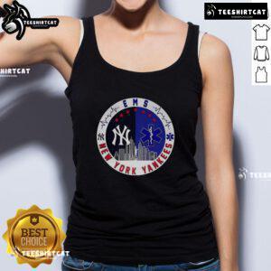 NY Yankees MLB tank top featuring EMS Star of Life and skyline logo, perfect for fans and active lifestyles.