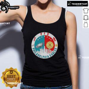 Top PFD Philadelphia Eagles football skyline tank top featuring iconic city skyline and team colors for fans.