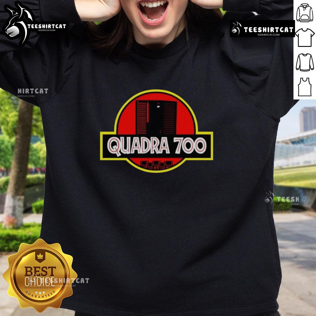 Top Quadra 700 X Jurassic Park sweatshirt featuring vibrant dinosaur graphics and comfortable fit for fans of the franchise.