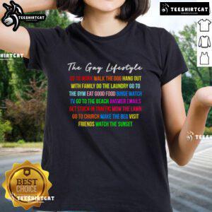 Alt Text: Top for the gay lifestyle featuring a fun design perfect for work, walking the dog, or hanging out with family.