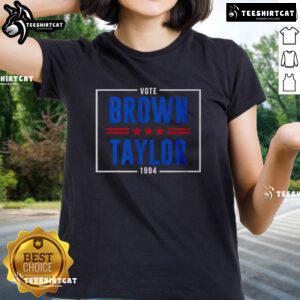 Top Vote for Brown Taylor Ladies Tee, showcasing stylish design and comfortable fit for women's casual wear.