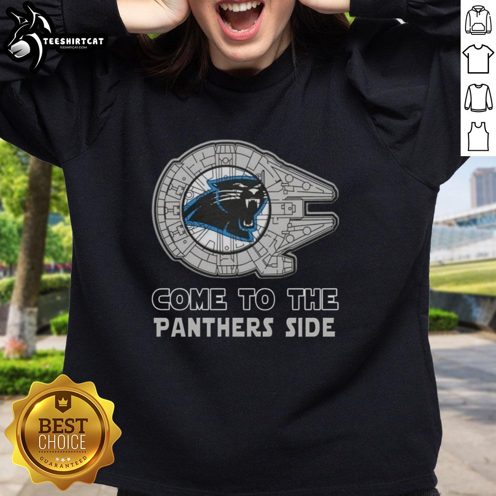 Awesome Star Wars Come to the Carolina Panthers Side Sweatshirt featuring a unique design for fans and collectors.