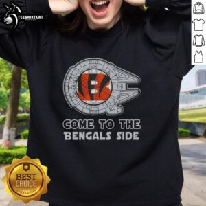 Alt Text: Awesome Star Wars Cincinnati Bengals side sweatshirt featuring a unique design for fans of both franchises.