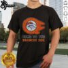 Awesome Star Wars Denver Broncos t-shirt featuring iconic characters in team colors, perfect for fans and collectors.