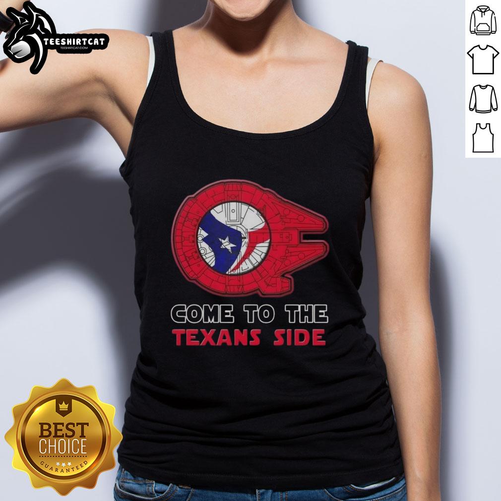 Awesome Star Wars Come to the Houston Texans Side Tank Top featuring vibrant graphics and team colors for fans.