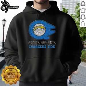Awesome Star Wars hoodie featuring Los Angeles Chargers logo, perfect for fans combining style and sports enthusiasm.