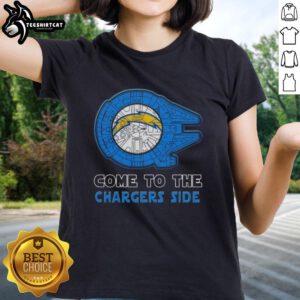 Awesome Star Wars Los Angeles Chargers side ladies tee featuring a stylish design for fans of both franchises.