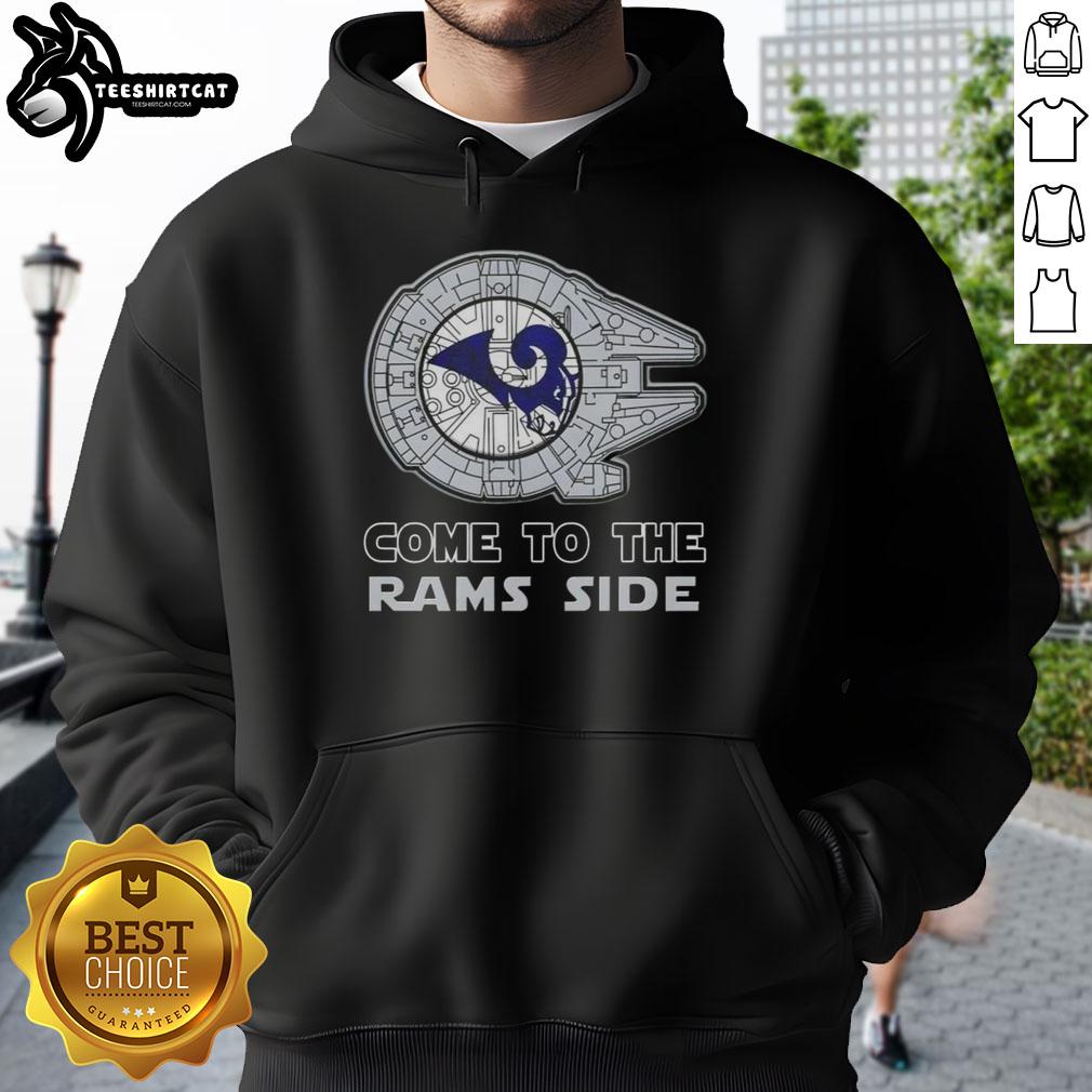 Awesome Star Wars hoodie featuring Los Angeles Rams logo, perfect for fans blending sports and sci-fi style.