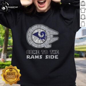 Awesome Star Wars Los Angeles Rams Side Sweatshirt featuring unique design and team colors, perfect for fans.
