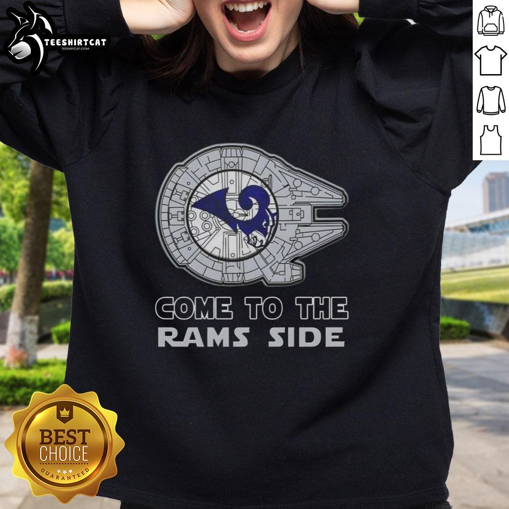 Awesome Star Wars Los Angeles Rams Side Sweatshirt featuring unique design and team colors, perfect for fans.