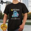 Cute Stitch I Work At Hardees I'M Broken T-Shirt featuring Stitch character in a playful design.