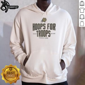 Nice Hoops For Troops Phoenix Suns basketball hoodie featuring vibrant team colors and logo, perfect for fans and supporters.