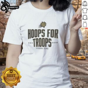 Nice Hoops for Troops Phoenix Suns Basketball ladies tee showcasing team spirit and style in vibrant colors.