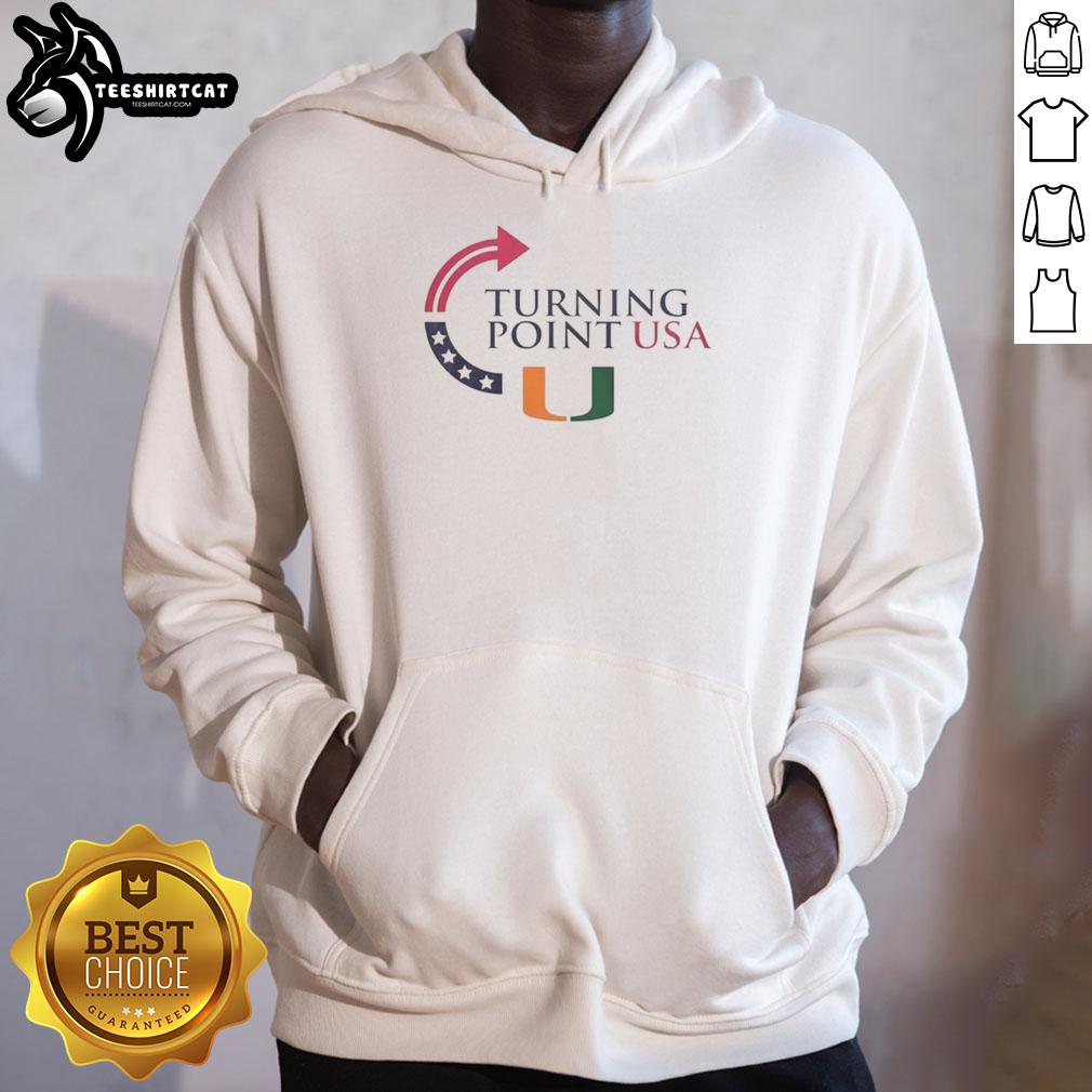 Nice Miami Hurricanes X Freedom Turning Point USA Charlie Kirk hoodie featuring vibrant team colors and logo.