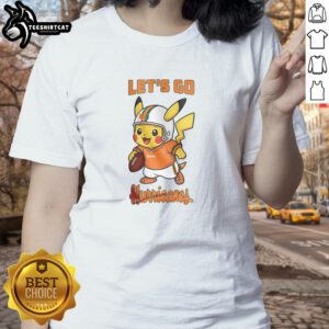Nice Miami Hurricanes X Pikachu Let's Go Ladies Tee featuring vibrant colors and a playful design for fans and gamers.