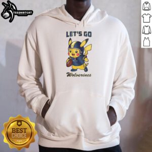 Nice Michigan Wolverines X Pikachu Let's Go Hoodie featuring vibrant graphics and cozy design for fans.